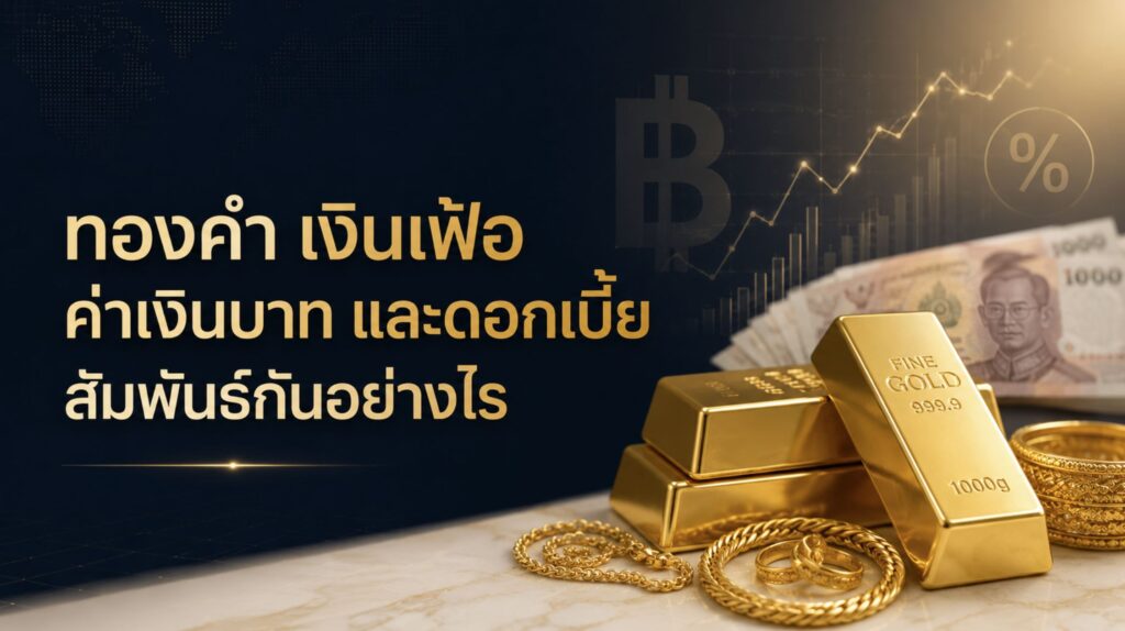 ทองคำ เงินเฟ้อ ค่าเงินบาท และดอกเบี้ยสัมพันธ์กันอย่างไร