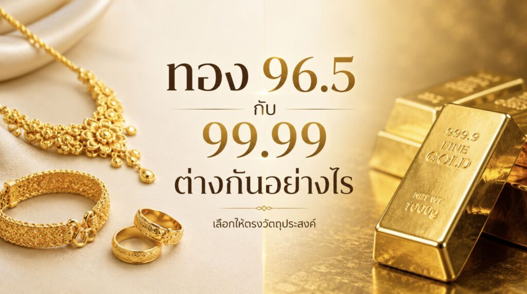 ทอง 96.5 กับ 99.99 ต่างกันอย่างไร เปรียบเทียบก่อนเลือกซื้อให้ตรงวัตถุประสงค์