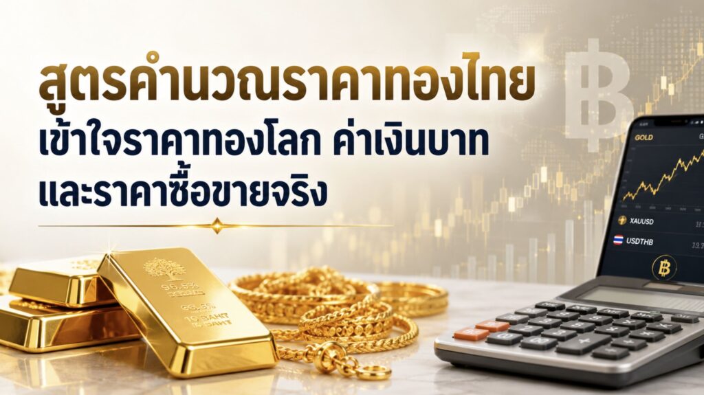สูตรคำนวณราคาทองไทย เข้าใจราคาทองโลก ค่าเงินบาท และราคาซื้อขายจริง